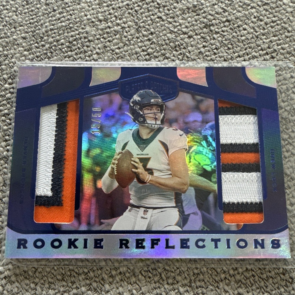 2019 Drew Lock Rookie Reflections Player-Worn Jersey /50 Plates & Patches