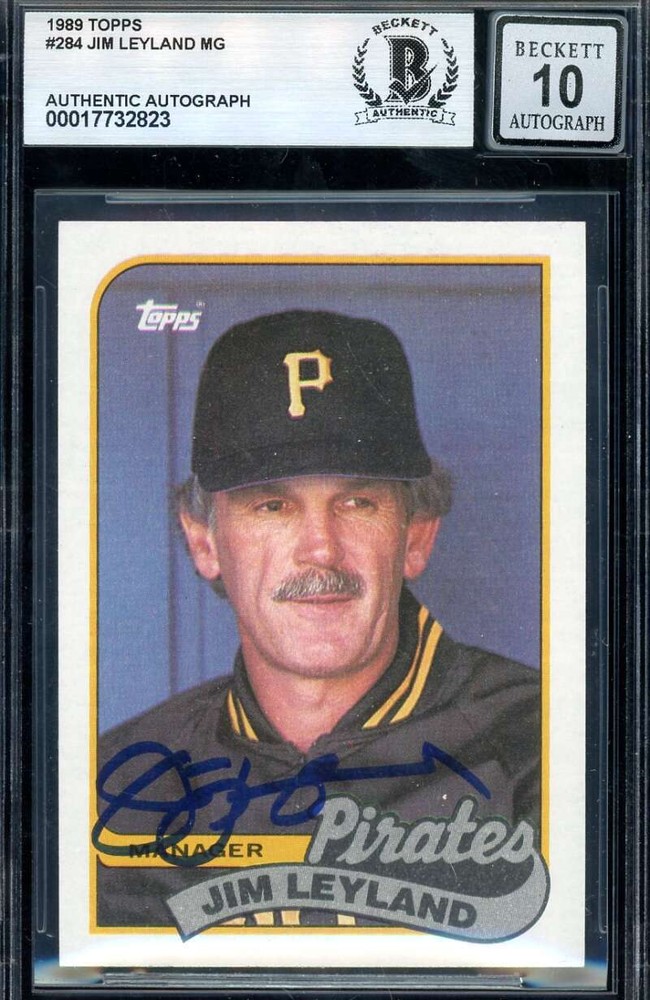 Jim Leyland Gem Mint 10 Beckett BAS Signed 1989 Topps Autograph