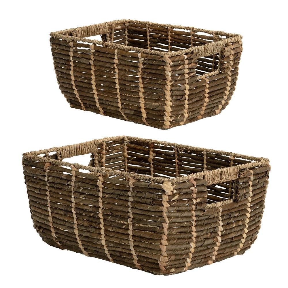 Wicker Baskets for Decor, Decorative Storage Basket with Built-in Handles, Vi...