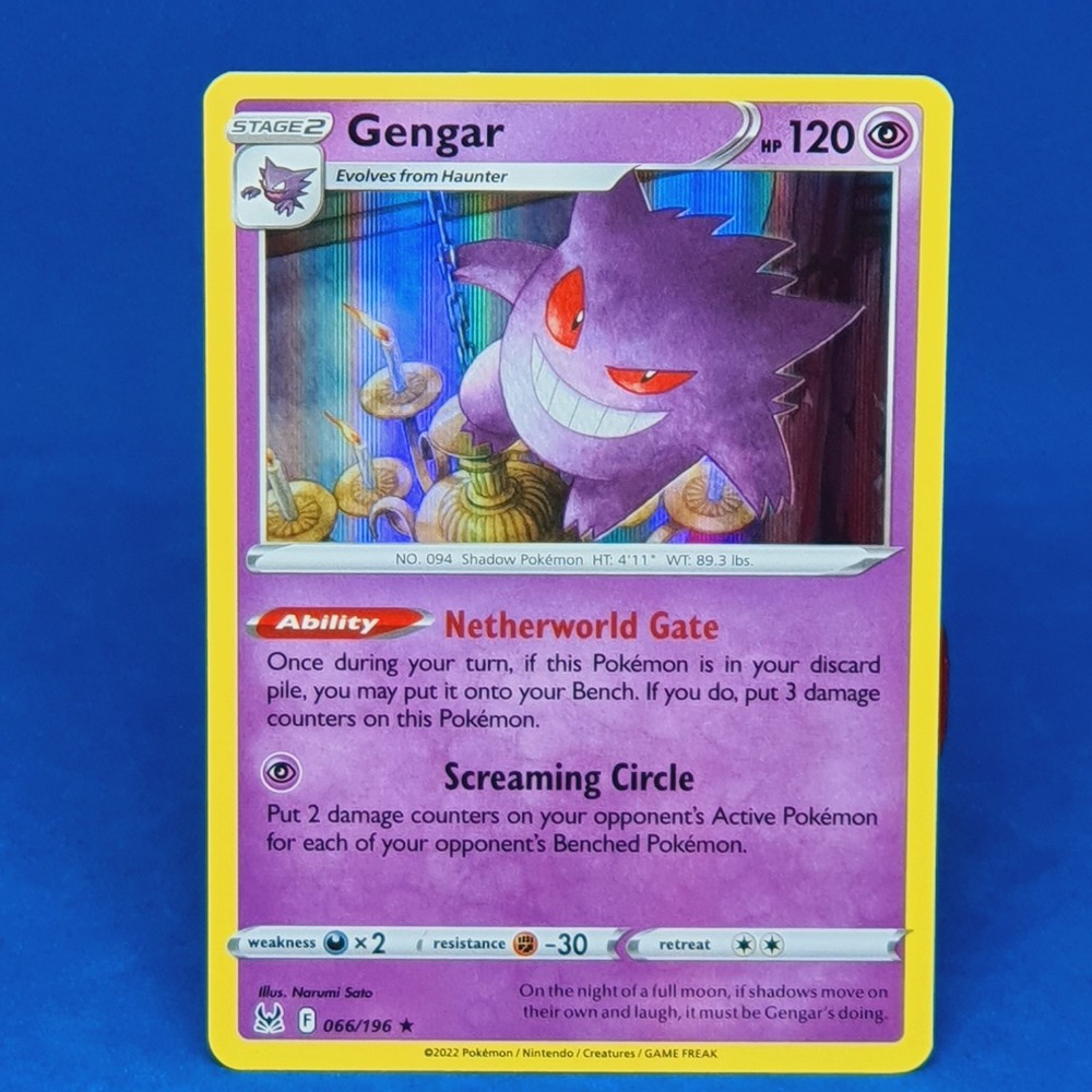 Gengar Holo Rare 066/196 Lost Origin Pokemon TCG Card 2022
