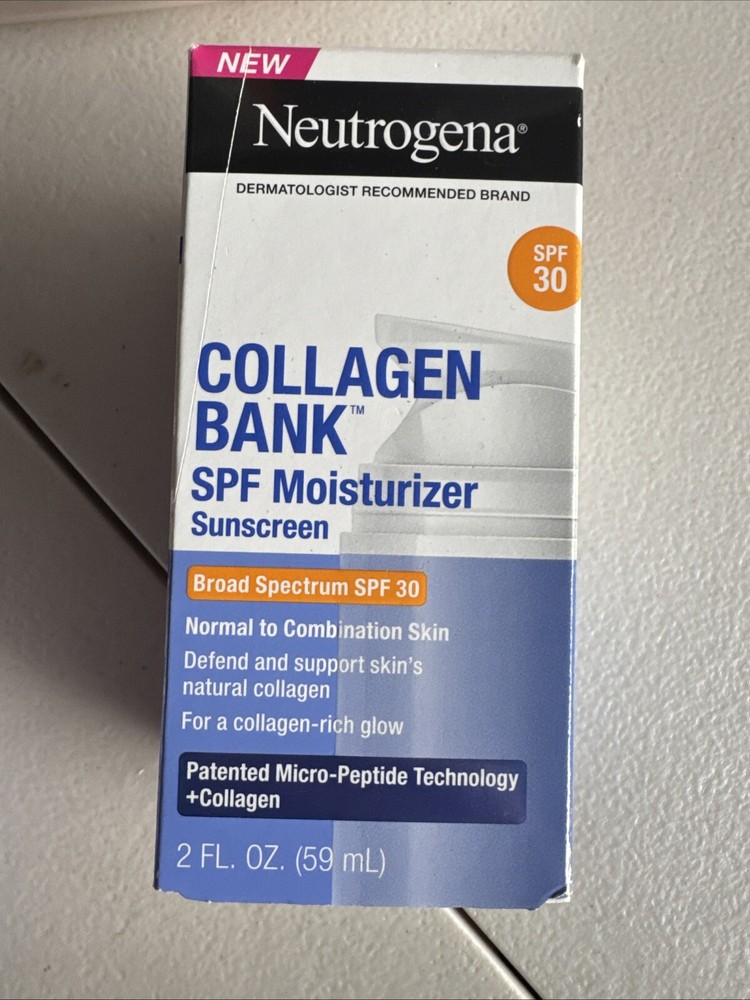 New Neutrogena Collagen Bank SPF 30 Moisturizer 2oz Unopened Exp 7/25  