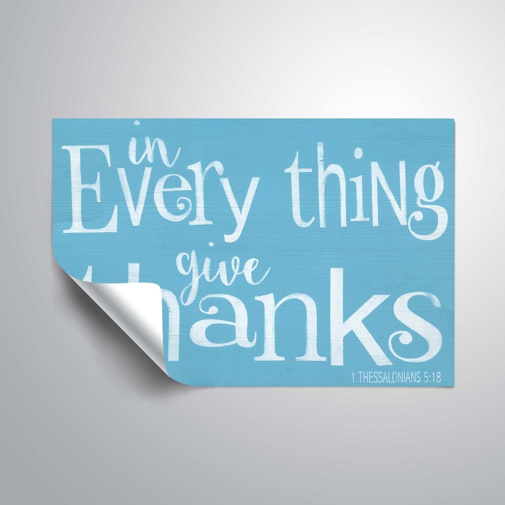 ArtWall Give Thanks Turquoise Removable Wall Art Mural