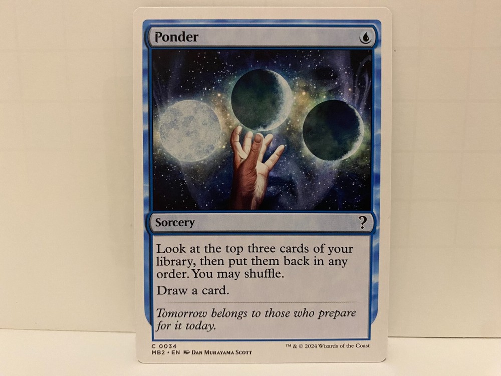1x NM Ponder (White Border) Mystery Booster 2 MTG