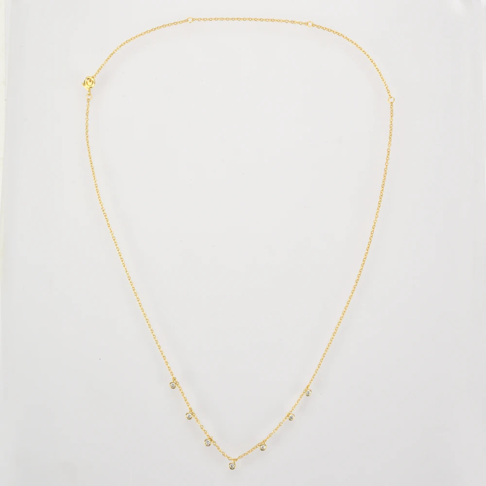 Silver Gold Round Charm  Pendant Chain Choker Women Double Chain Necklace