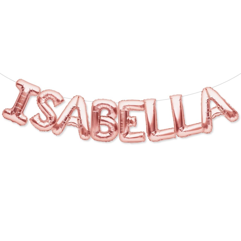 Rose Gold 16 Inch ISABELLA Foil Balloon Banner for Parties