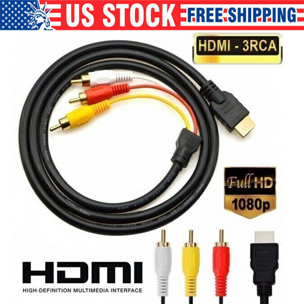 1080P HDMI to RCA S-Video AV Audio Cable for HDTV DVD Player  