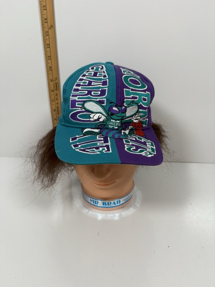 Vintage Charlotte Hornets Split Panel Snapback Hat – Hugo Mascot NBA 90s Cap