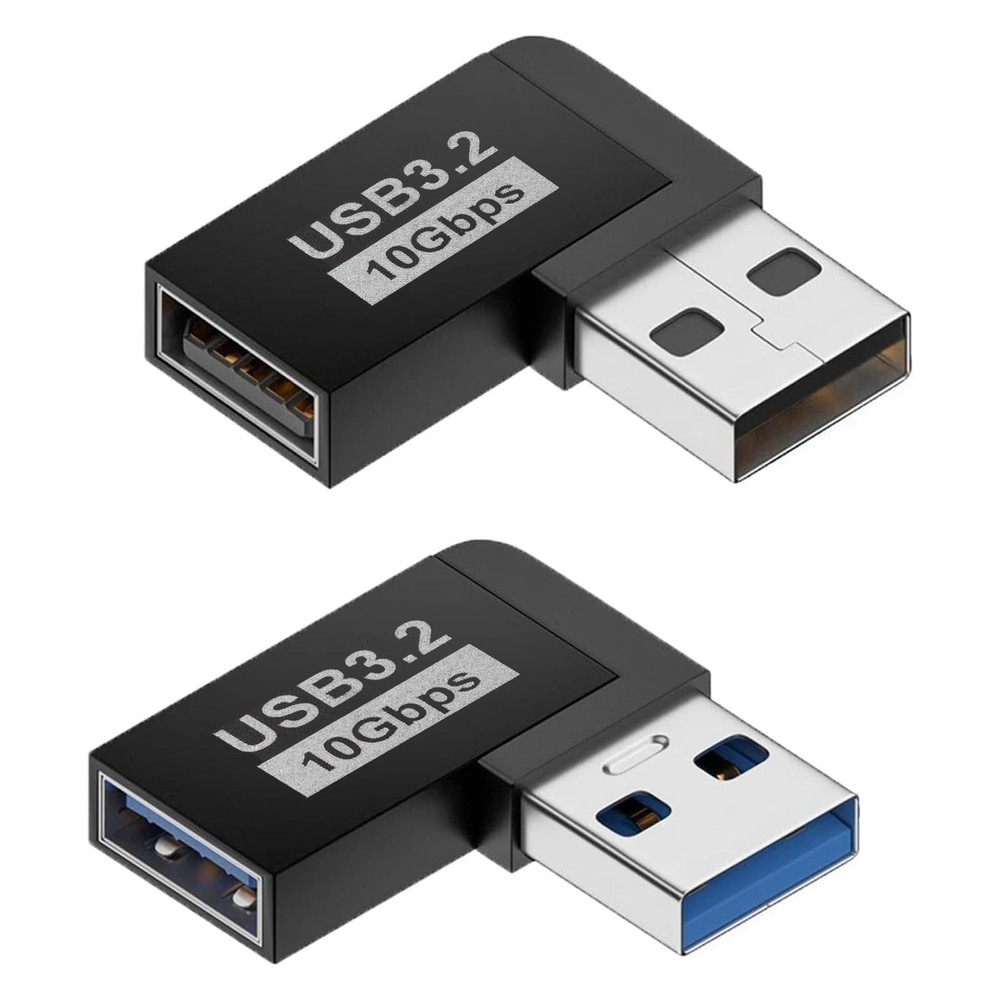 USB 3.0 90 Degree Left Right Angle USB-A Male to Female Adapter Extender Conn...