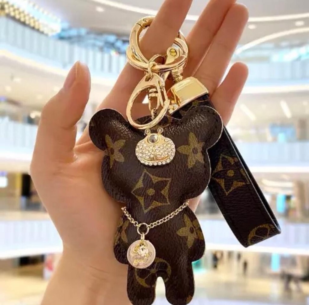 Bear Keychain in Gold Pouch - Perfect Holiday Gift for Her