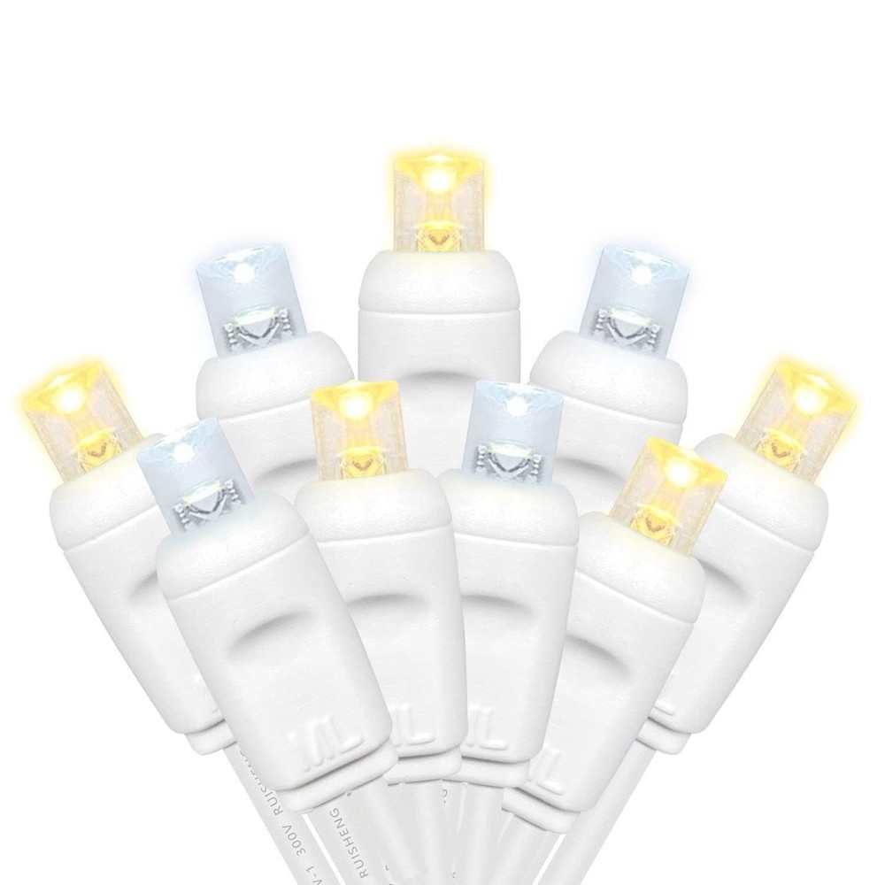 Warm White and Cool White Mini Christmas String Lights 17 Inch UL Listed 5MM Wide Angle