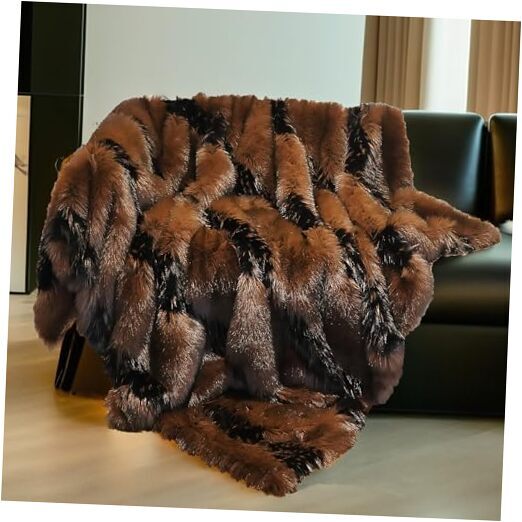 Fox Faux Fur Blanket Luxury Fur Throw Blanket Sofa Fluffy 74