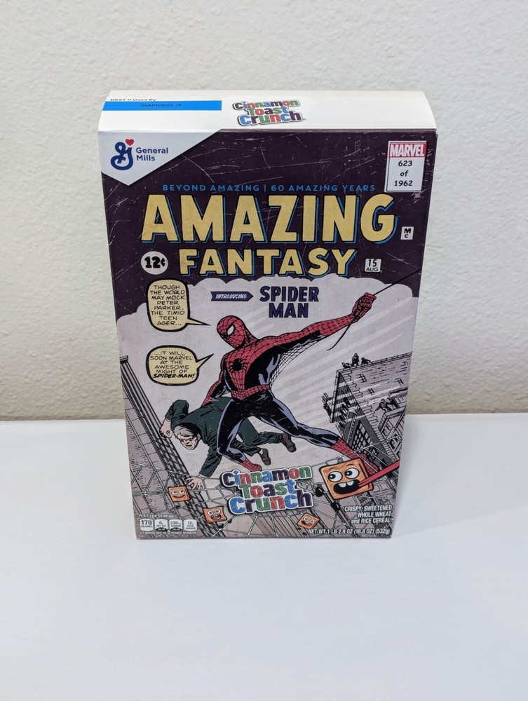 Cinnamon Toast Crunch Spiderman Cereal LE 1962 Featuring Amazing Fantasy 15