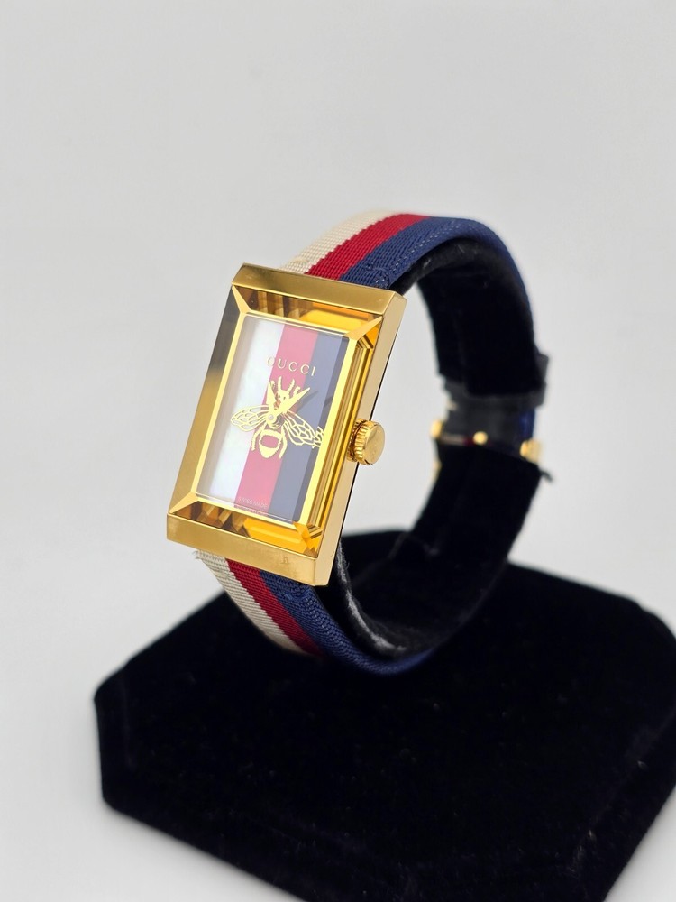 Gucci G-Frame Quartz Watch for Women with Nylon Strap YA147405