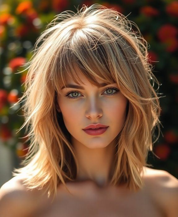 Short Blonde Wave 100% Human Hair Wig With Bangs Highlight None Lace Wig