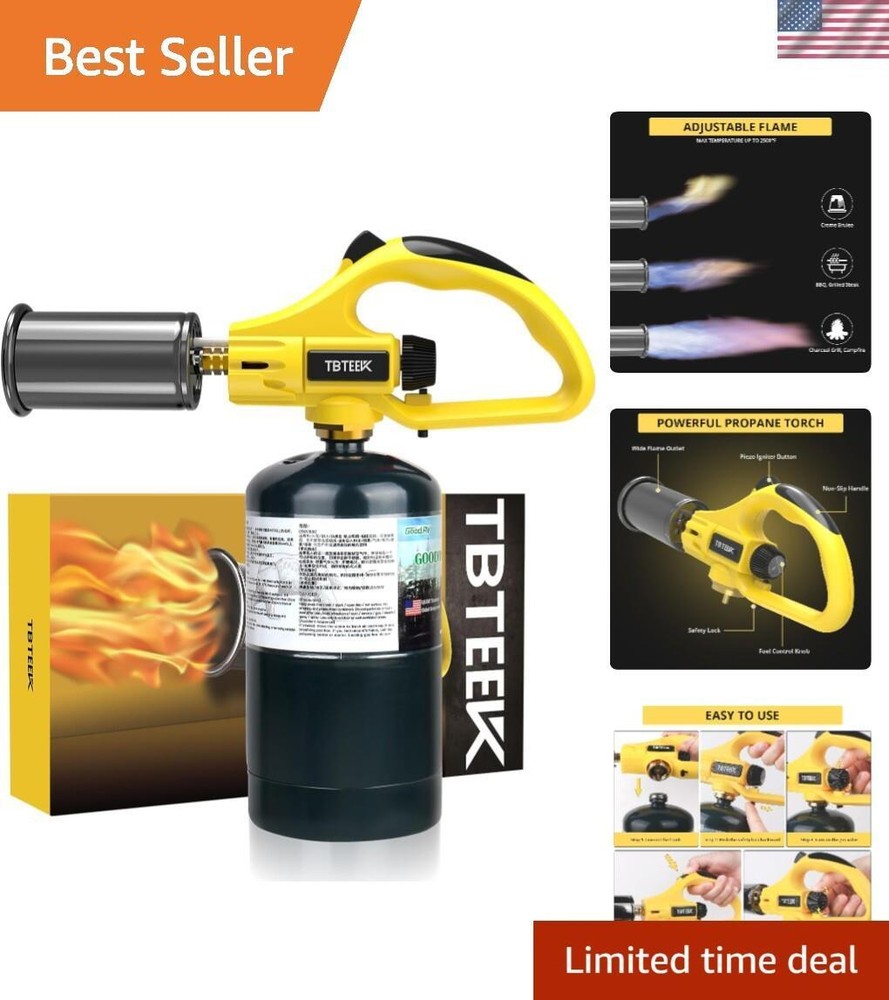 Powerful Propane Torch Head, Sous Vide Grill Cooking Torch With Adjustable Fl...