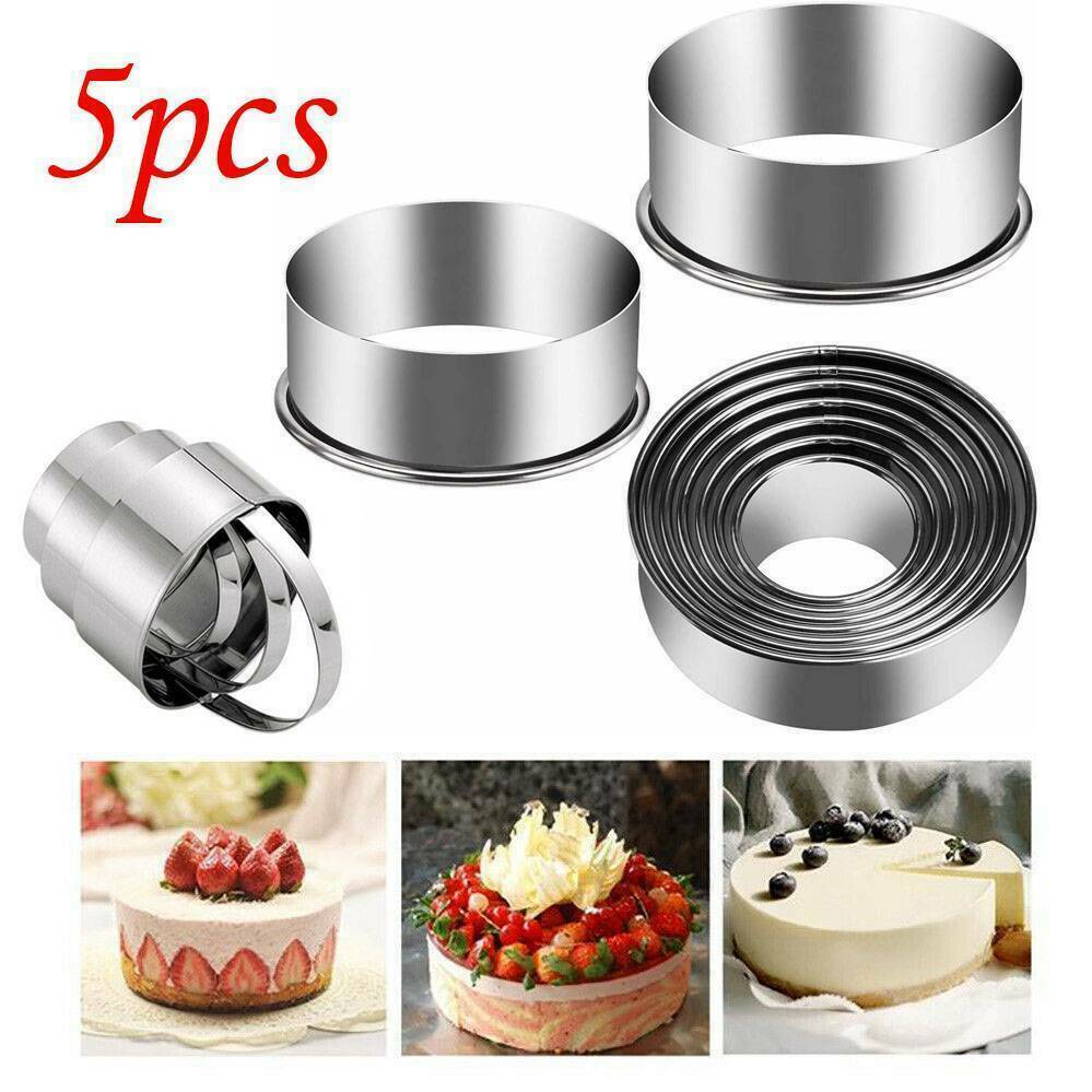5-Piece Stainless Steel Cookie Cutter Set for Baking - 12pc Pastry Biscuit Shapes  