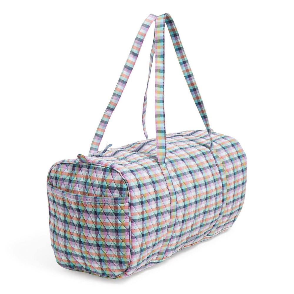 Gingham Plaid Vera Bradley Large Travel Duffel Carry On  22x11x11 Travel Bag