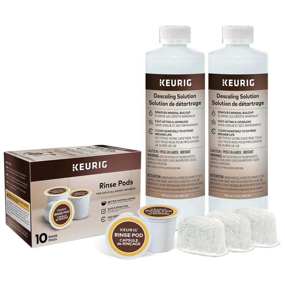 Keurig Brewer Maintenance Kit with Descaling Solution Water Filter Cartridge for Optimal Performance and Longevity