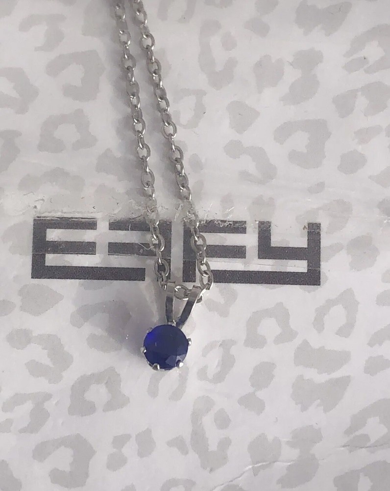 Effy Cruise Prong Solitaire Blue Gem 925 Sterling Silver 18