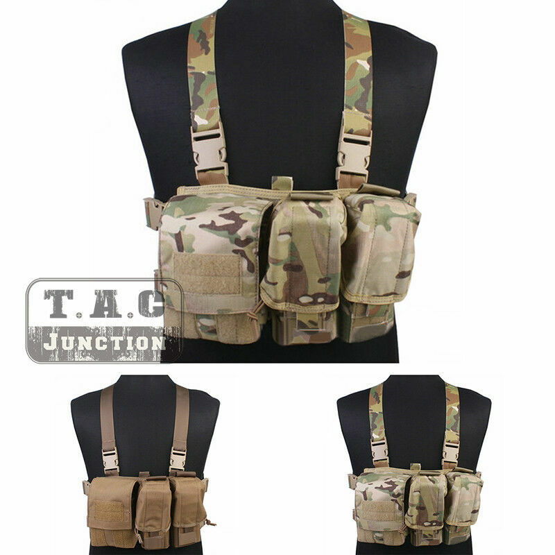 Emerson Tactical Chest Rig Combat Vest with Molle Pouches Lightweight Harness