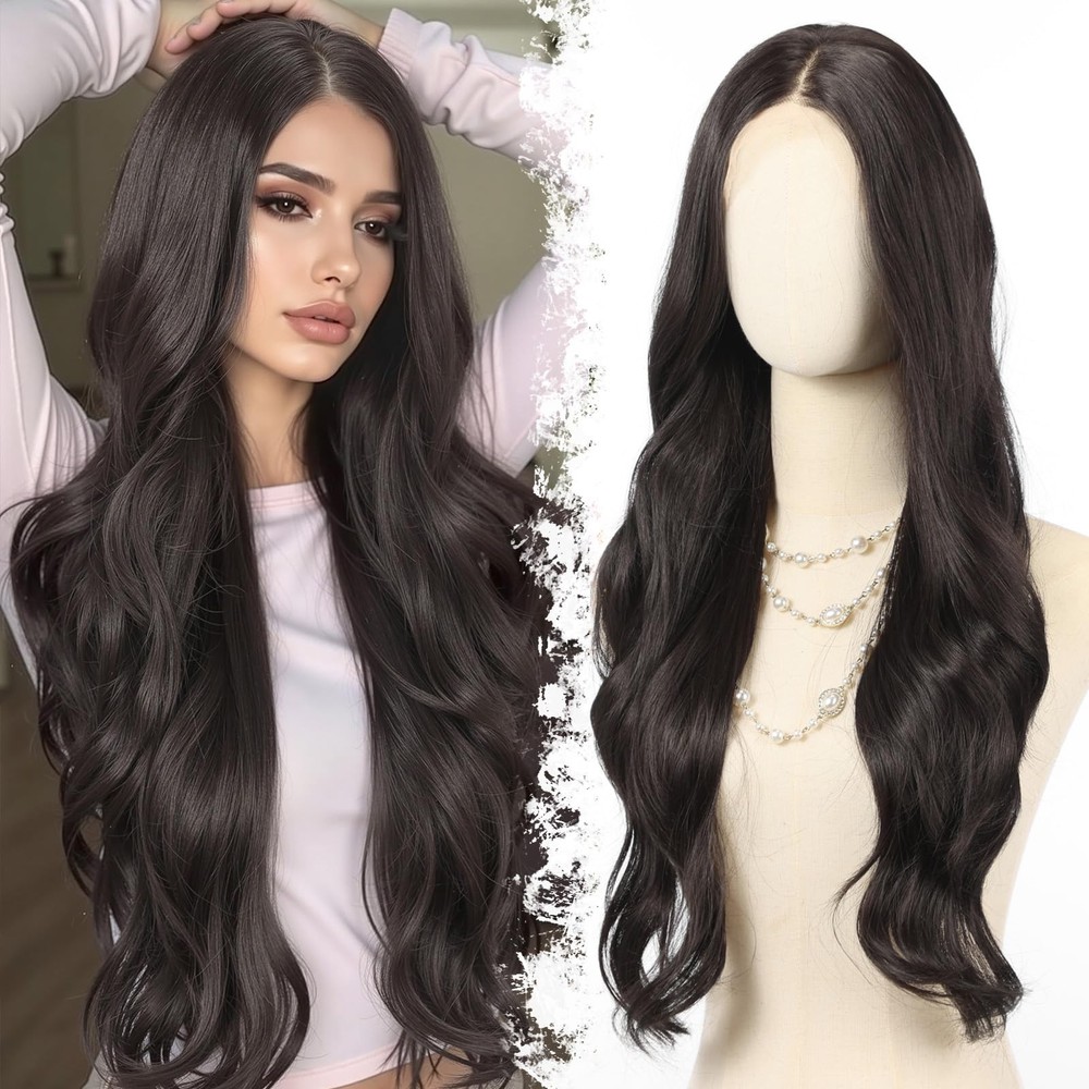 Black Wigs Lace Front Wig Ready to Wear 13x6 HD Glueless Body Wave Lace Wig f...