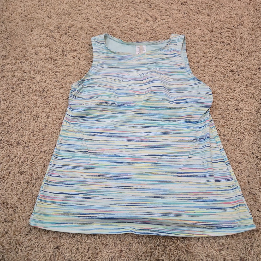 Lands End Womens Tankini Swim Top Multicolor Size 10 Built in Padding
