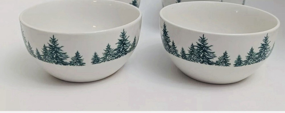 Royal Norfolk 5.5-inch Evergreen Christmas Cereal Soup Bowls Set of 2
