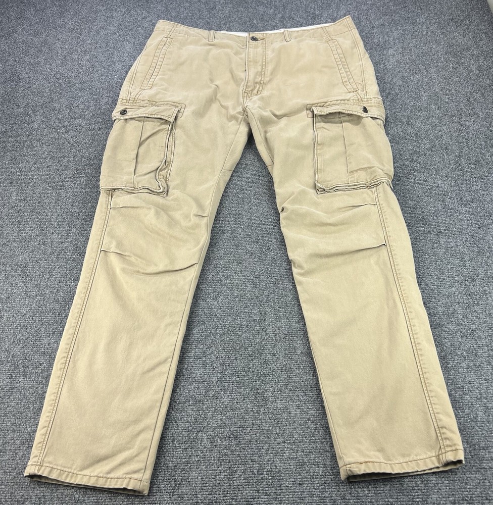 Vintage Levis Pants Mens 36x32 Beige Cargo Loose Straight Baggy Skater Y2K