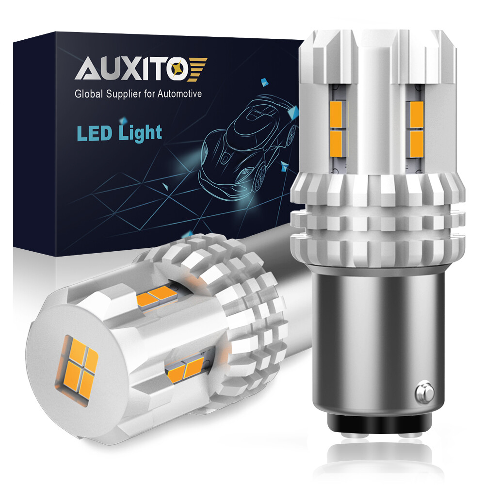 AUXITO 1157 Amber Yellow LED Turn Signal Indicator Parking Light Bulbs CANBUS