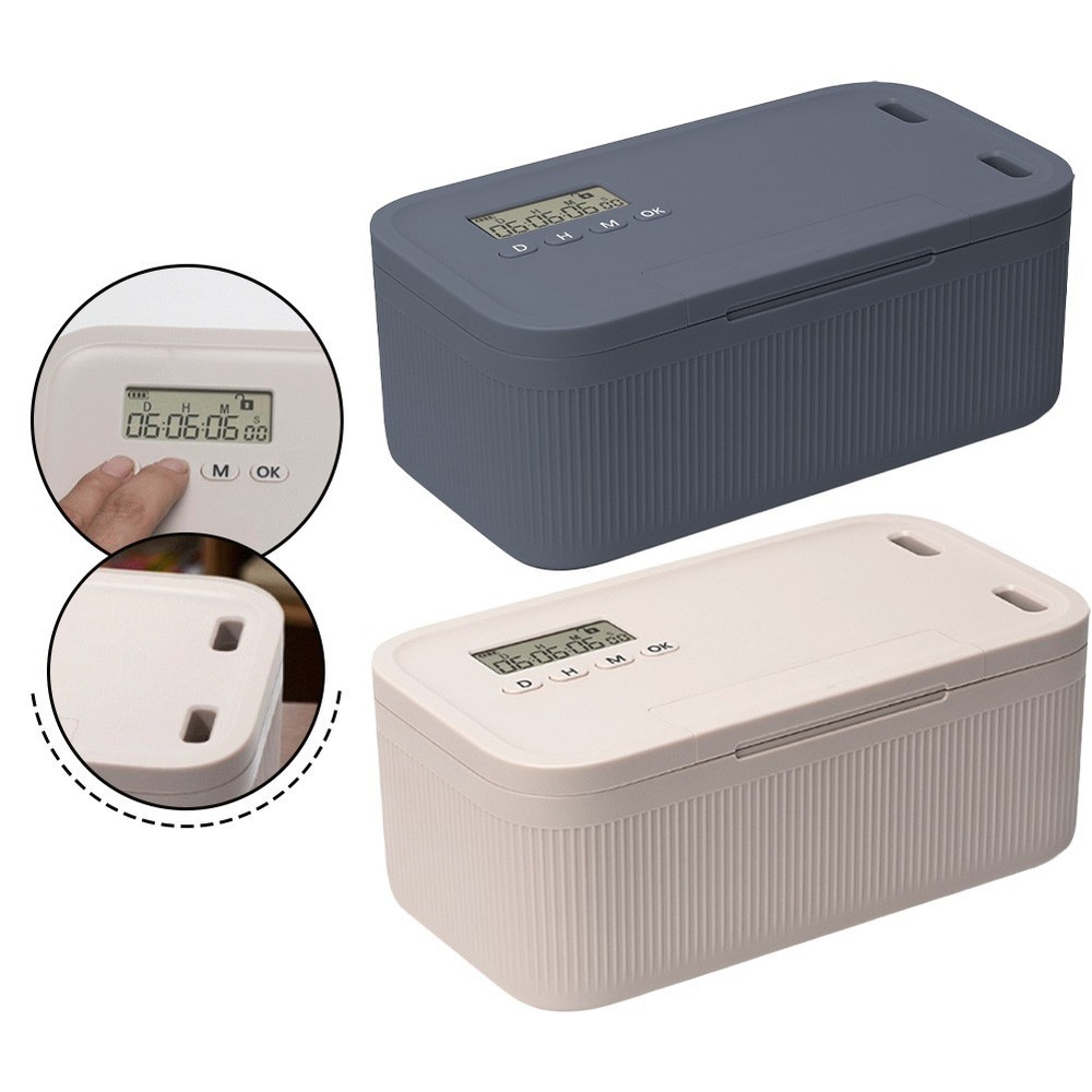 Lock Box with Manual Timer Control for Securing Belongings at Home or Office