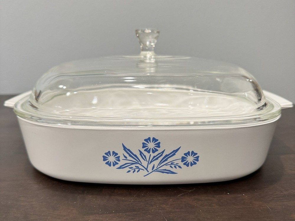 Vintage Corning Ware Cornflower Blue A-10-B Casserole Dish Pyrex B10 Lid