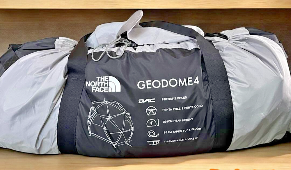 North Face Geodome 4-Person Tent in Meld Gray - Easy Setup Outdoor Camping Gear