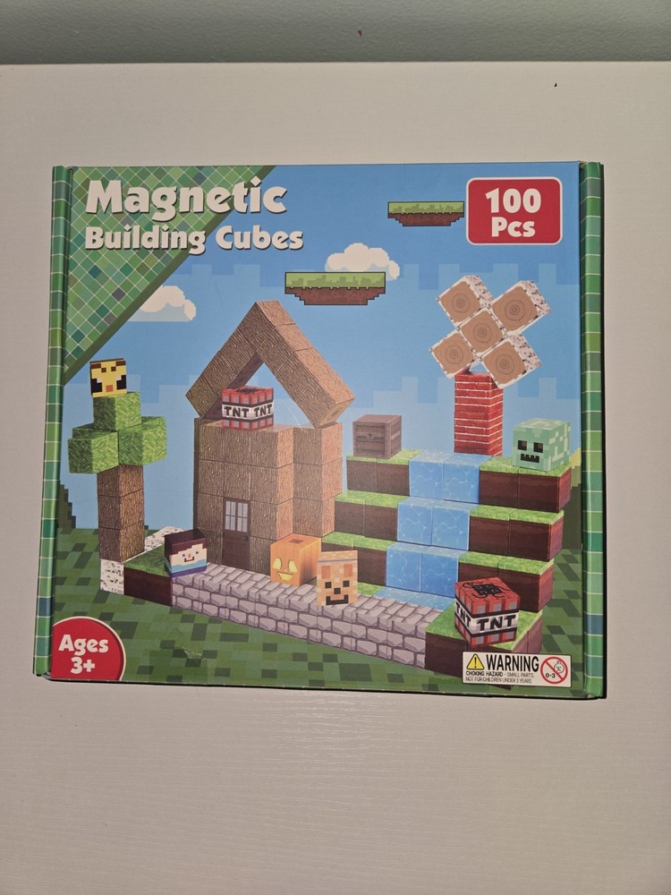 Magnetic Blocks-100Pcs Magnetic Building Blocks, Magnetic Tiles Kids Build Cubes
