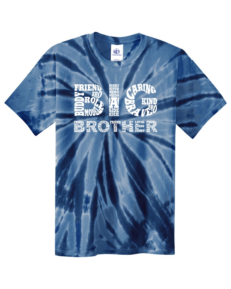 Big Brother Typography Youth Tie Dye T-Shirt Birthday Gift Idea