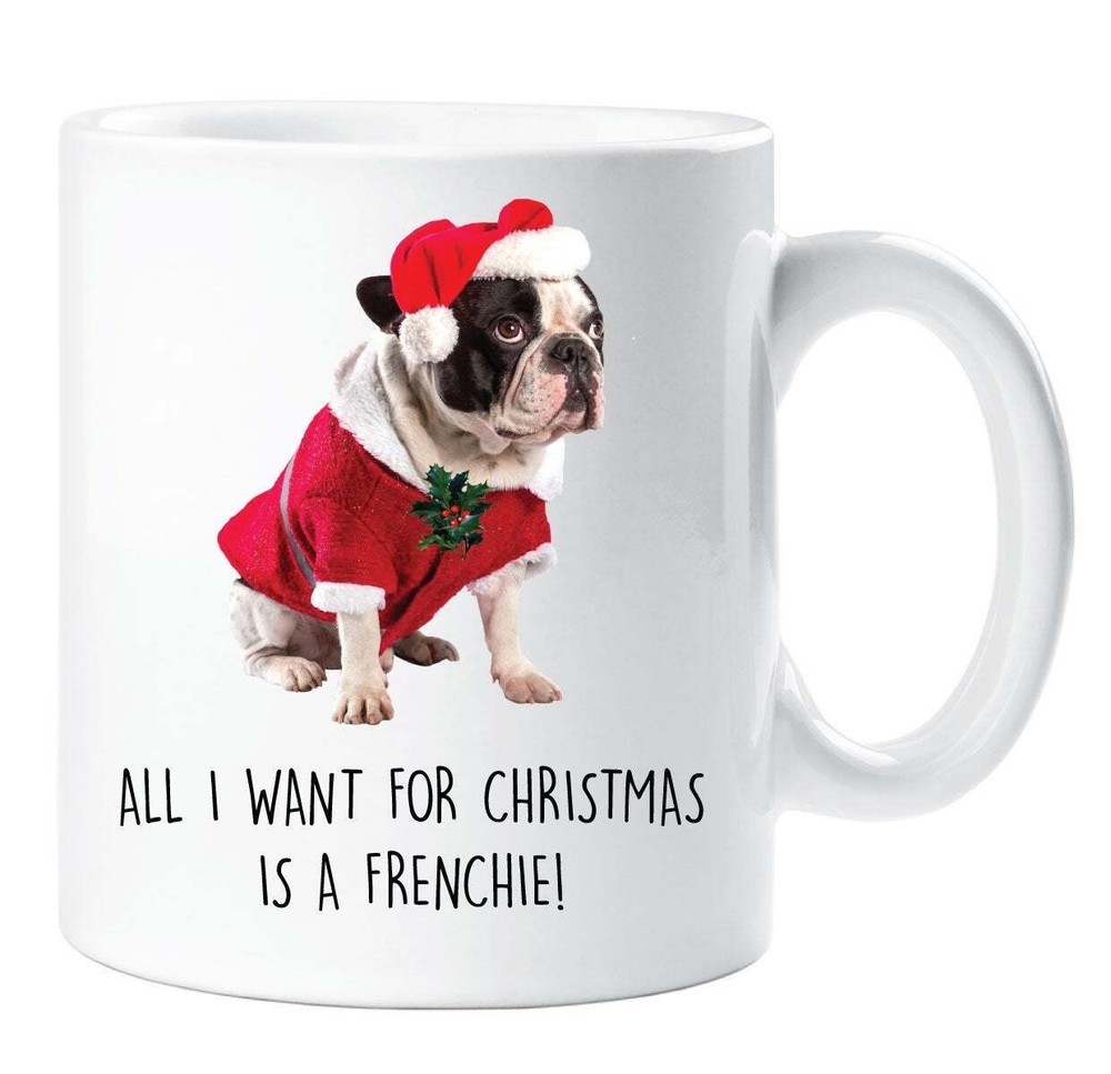 French Bulldog Mug Christmas Frenchie Kisses Pet Lover Gift