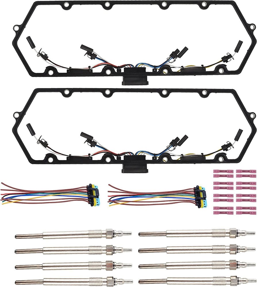 For 98-03 Ford 7.3L Powerstroke Diesel Valve Cover Gaskets Harness & 8 Glow Plug