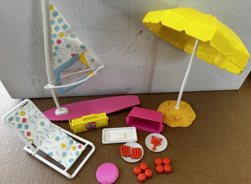 Vintage Barbie & Skipper BEACH PARTY Play set #7332 Mattel 1987