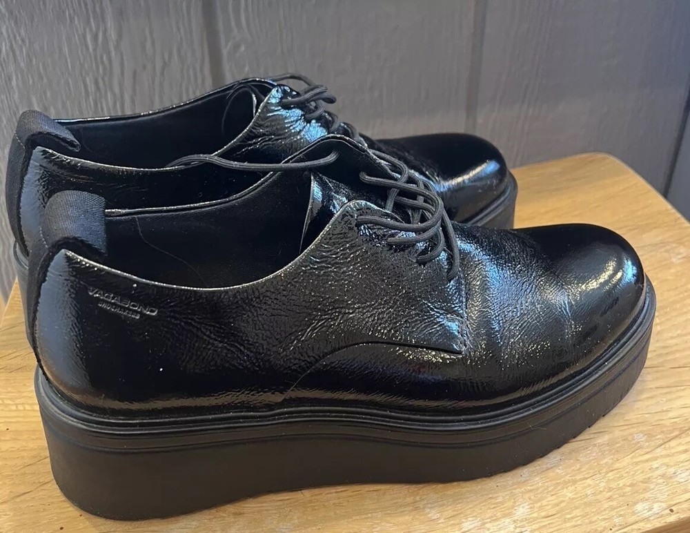 VAGABOND Black Leather Lace Up Shoes Women US Size 10 Platform