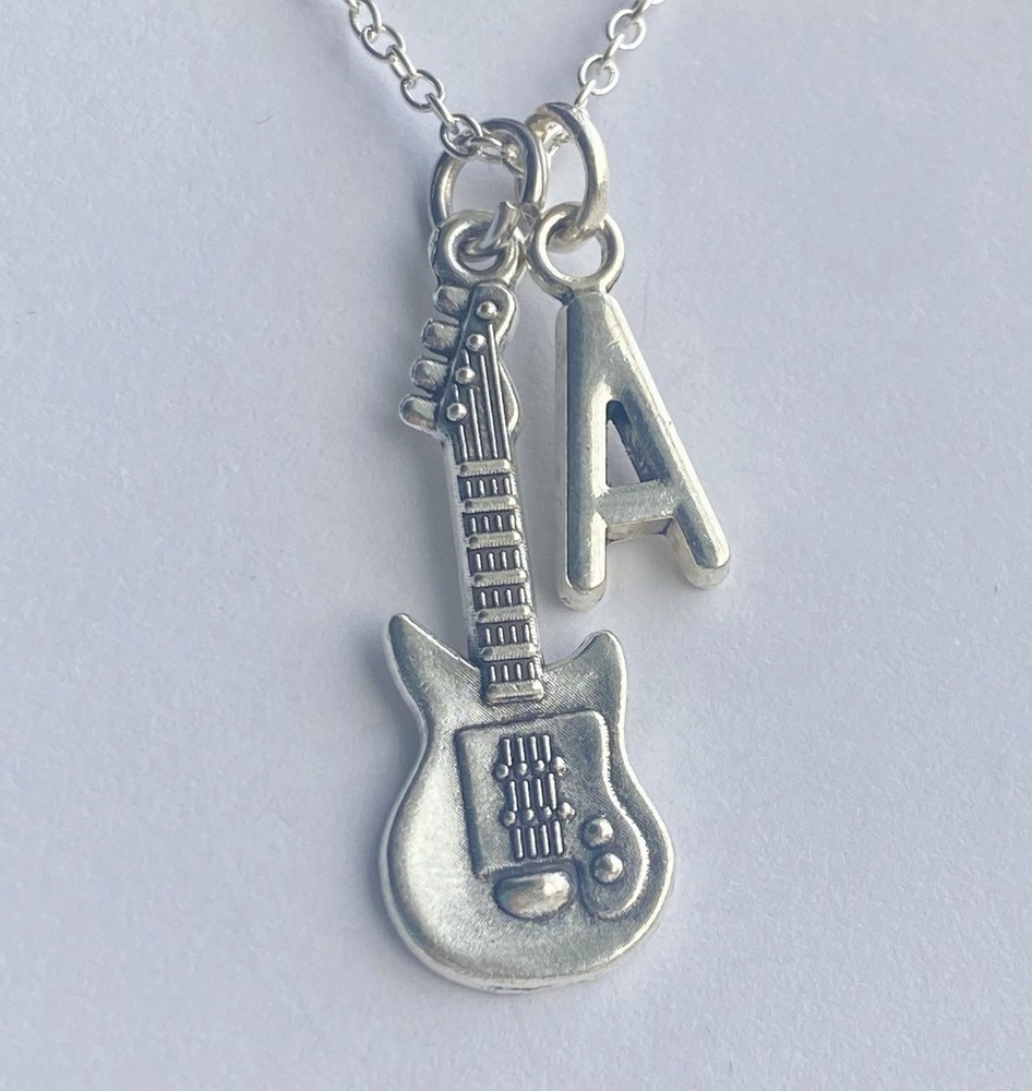 Personalized Electric Guitar Necklace Custom 18” Chain