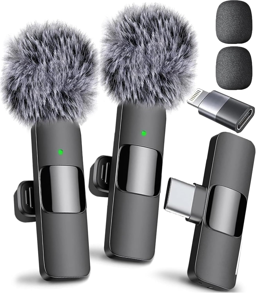 (Latest Model) - Professional Wireless Microphone for Iphone, Ipad, Android, Lav