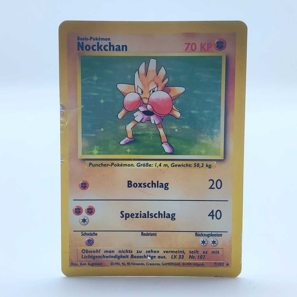 Pokemon TCG Holo Rare Hitmonchan 7/102 Base Set German Edition