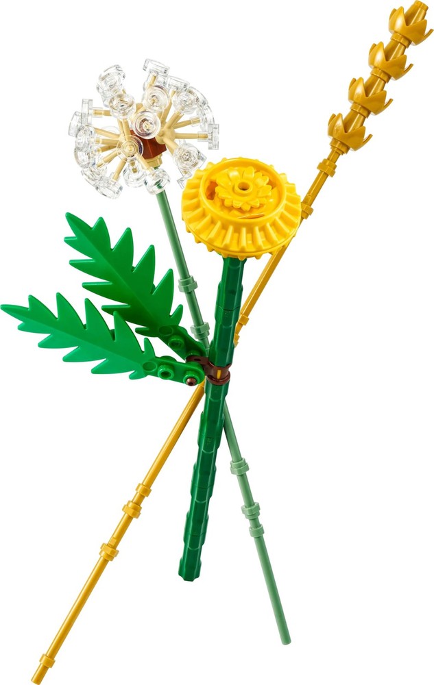 LEGO Botanicals Field Flowers 77-Piece Building Set for Ages 9+ with Paper Bag 30701