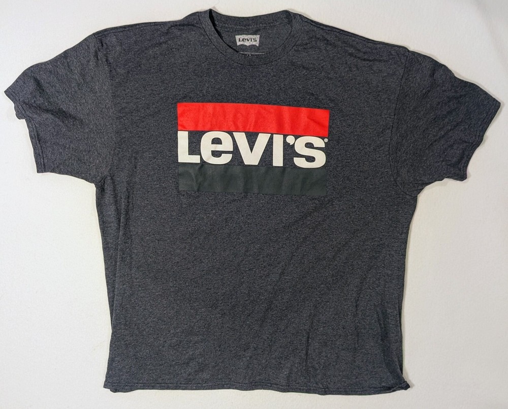 Levi's 2XL Gray T-shirt 50/50 Blend Tagless Logo