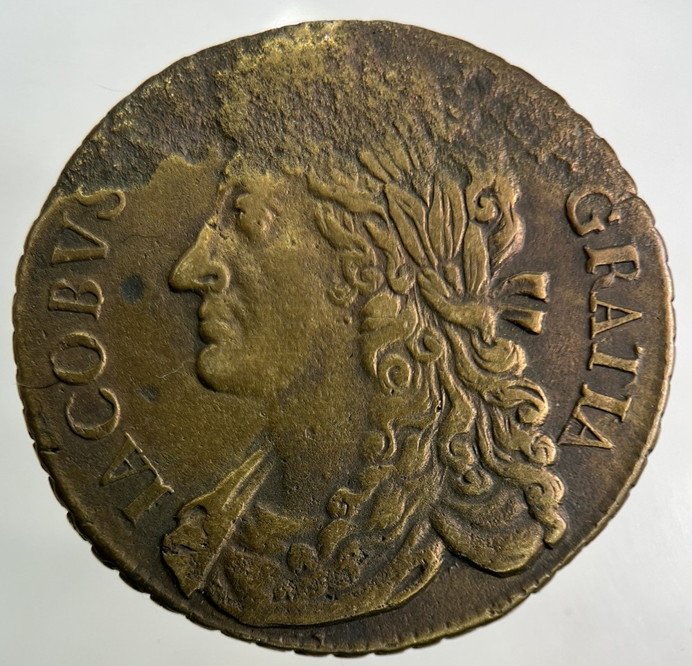 1689 Irish James II Gun Money Half Crown Coin | Very High Grade