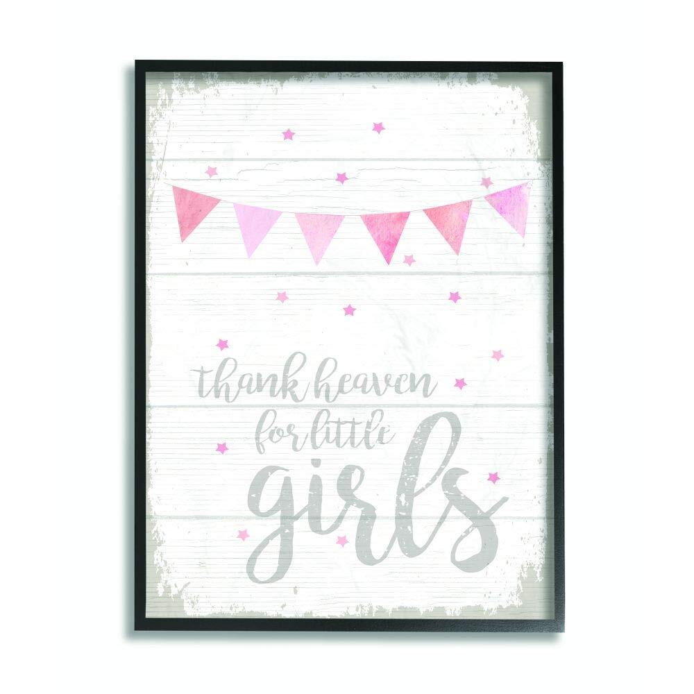 Thank Heaven Girls Pink Word, Design by Artist Daphne Polselli Wall Art, 16 x...