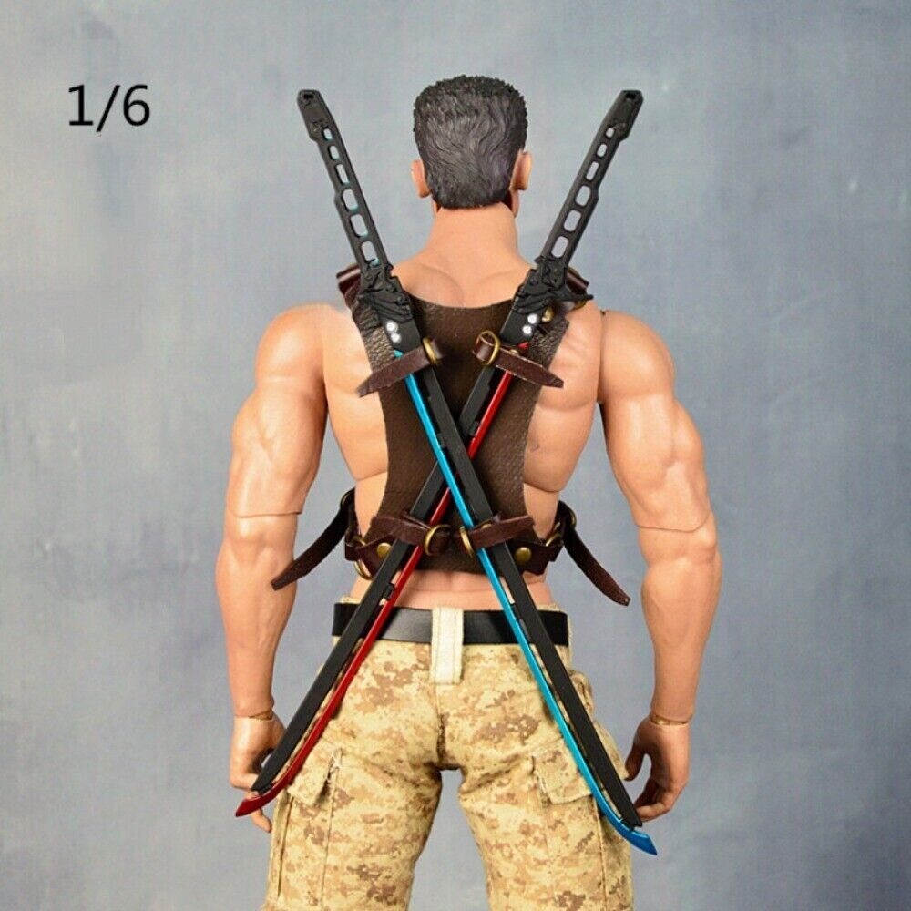 1/6 Scale Soldier Gear with Samurai Swords for 12