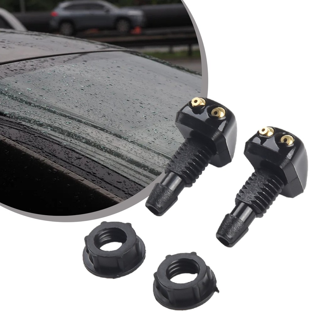 2 Pcs, Car Dual Holes Windshield Washer, Nozzle Wiper Water Spray Jet Adjustable