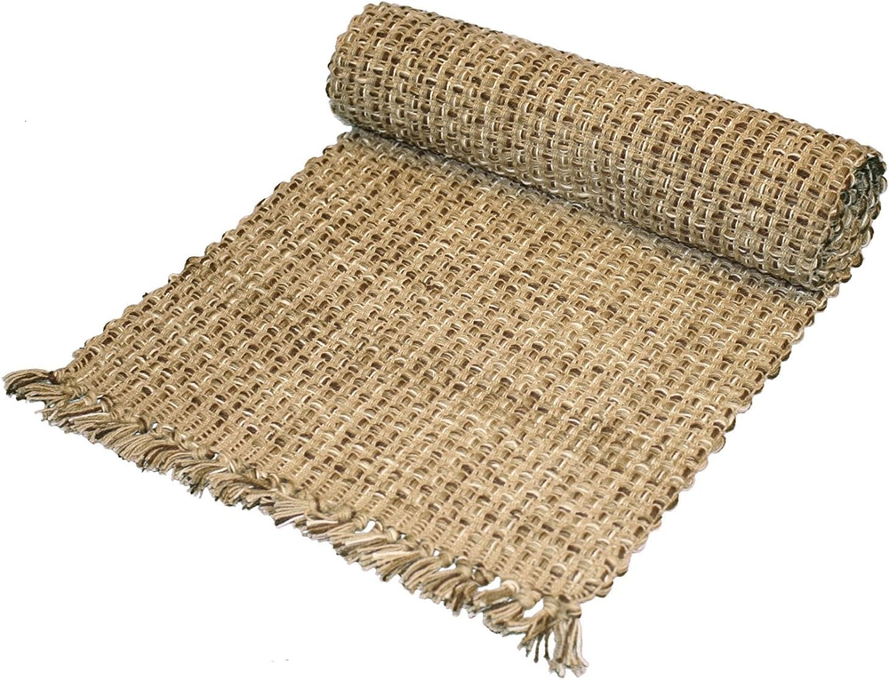 Rustic 13x36 Tweed Farmhouse Table Runner for Dining Decor in Espresso