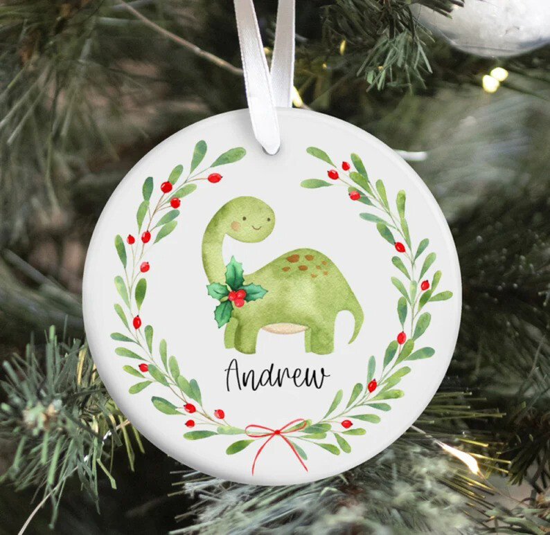 Personalized Dinosaur Christmas Ornament 1