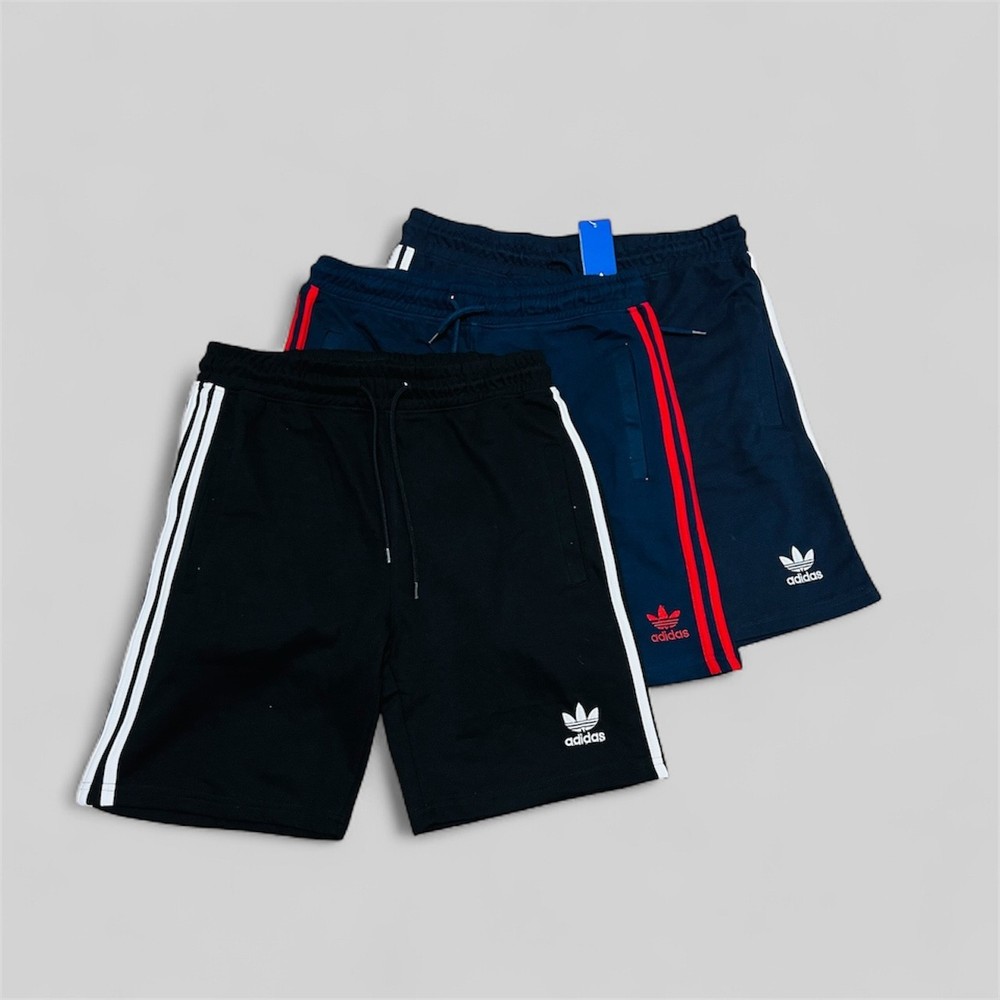 MENS ADIDAS ORIGINALS 3 STRIPES EMBROIDERED SWEAT SHORTS